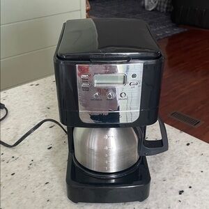 Mr. Coffee Black and Silver Coffee Maker with stainless steel carafe